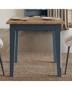 Signature Wooden Square Dining Table In Blue And Oak