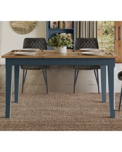 Signature Wooden Rectangular Dining Table In Blue And Oak