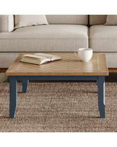 Signature Wooden Square Coffee Table In Blue