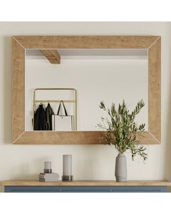 Signature Wall Mirror With Oak Wooden Frame