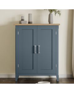 Signature Wooden Shoe Storage Cabinet With 2 Drawers In Blue