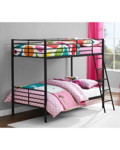 Chadre Metal Convertible Single Over Single Bunk Bed In Black