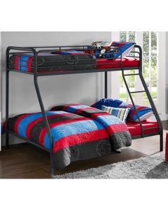 Chadre Metal Single Over Double Bunk Bed In Black