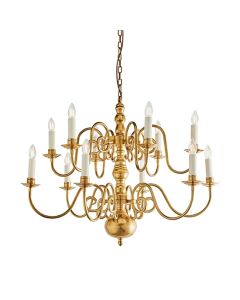 Chamberlain 12 Lights Pendant Light In Solid Brass