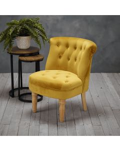 Charlotte Plush Velvet Bedroom Chair In Mustard Gold