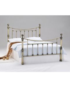 Charlotte Metal Double Bed In Antique Brass