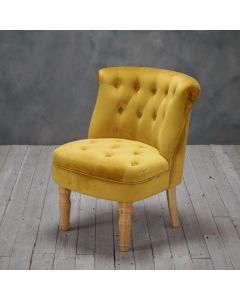 Charlotte Plush Velvet Bedroom Chair In Mustard
