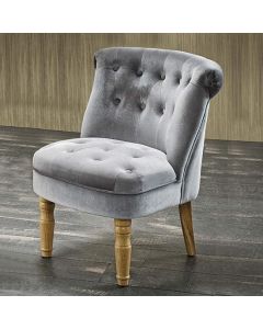Charlotte Plush Velvet Bedroom Chair In Silver