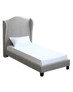 Chateaux Velvet Wing Single Bed In Silver