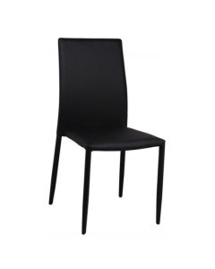 Chatham Set Of 4 Stackable Faux Leather Dining Chair In Black