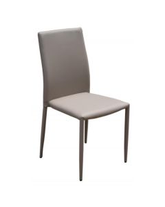 Chatham Set Of 4 Stackable Faux Leather Dining Chair In Light Grey