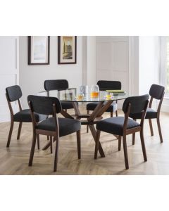 Chelsea Large Glass Dining Table With 6 Farringdon Chairs