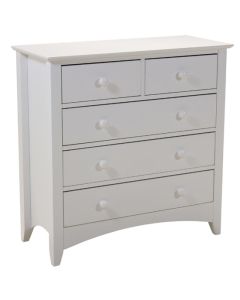 Chelsea Wooden Chest Of Drawers In White With 5 Drawers