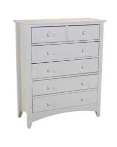Chelsea Wooden Chest Of Drawers In White With 6 Drawers