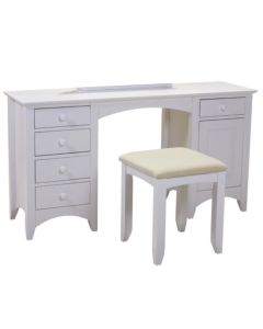 Chelsea Wooden Dressing Table In White With 1 Door And 5 Drawers