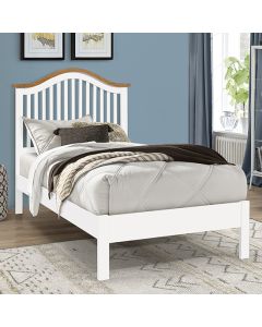 Chester Wooden Single Bed In White