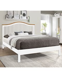 Chester Wooden Double Bed In White
