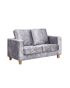 Chesterfield Crushed Velvet  2 Seater Sofa In Silver