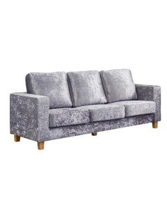 Chesterfield Crushed Velvet 3 Seater Sofa In Silver