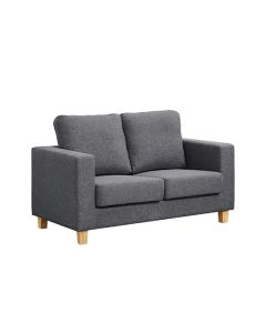 Chesterfield Linen Fabric 2 Seater Sofa In Dark Grey