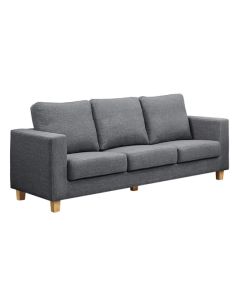 Chesterfield Linen Fabric 3 Seater Sofa In Dark Grey