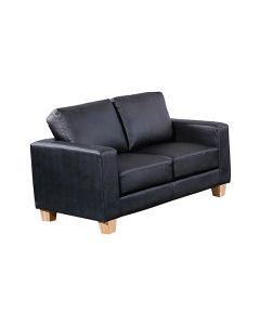 Chesterfield PU Leather 2 Seater Sofa In Black