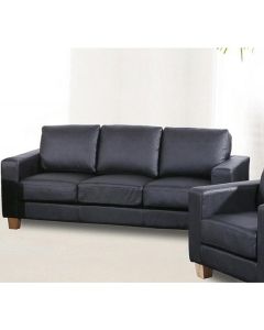 Chesterfield PU Leather 3 Seater Sofa In Black