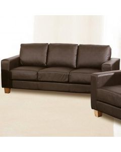 Chesterfield PU Leather 3 Seater Sofa In Brown