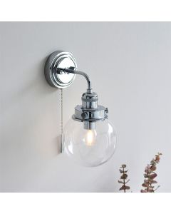 Cheswick Clear Glass Shade Wall Light In Chrome