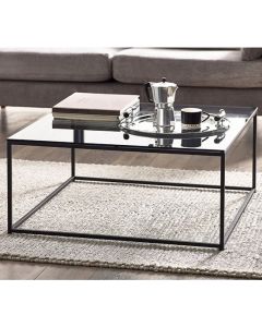 Chicago Rectangular Smoked Glass Coffee Table With Black Frame