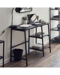Chicago Smoked Glass Laptop Desk With Black Metal Frame