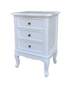 Chloe Wooden Chest Of Drawers In White With 3 Drawers