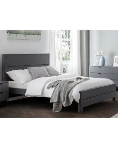 Chloe Wooden King SIze Bed In Storm Grey