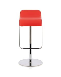 Cindy Faux Leather Swivel Adjustable Height Bar Stool In Red
