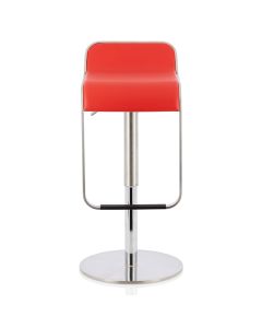 Cindy Faux Leather Swivel Adjustable Height Bar Stool In Red