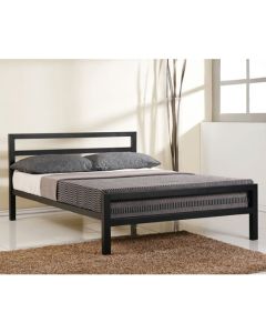 City Block Metal Double Bed In Black