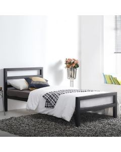 City Block Metal Single Bed In Black