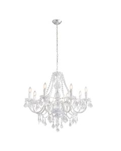 Clarence 8 Lights Clear Acrylic Ceiling Pendant Light In Chrome