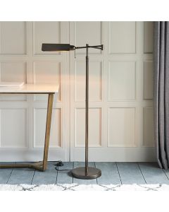 Clarendon Task Floor Lamp In Deep Antique Patina