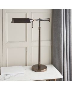 Clarendon Task Table Lamp In Deep Antique Patina