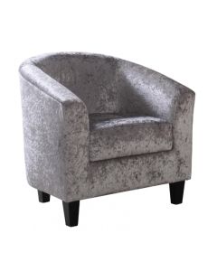 Claridon Crushed Velvet 1 Seater Sofa In Silver