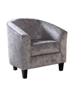 Claridon Crushed Velvet 1 Seater Sofa In Silver