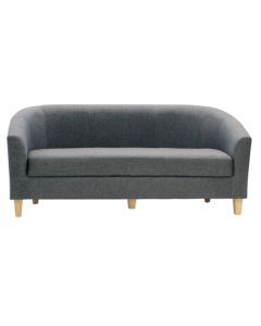 Claridon Linen Fabric 3 Seater Sofa In Dark Grey