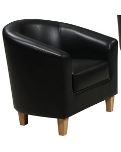 Claridon PU Leather 1 Seater Sofa In Black