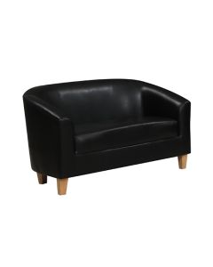 Claridon PU Leather 2 Seater Sofa In Black
