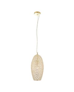 Claudia Clear Crystal Ceiling Pendant Light In Brass