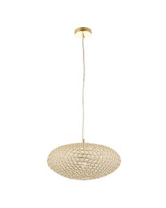 Claudia Clear Crystal Pendant Light In Brass
