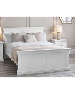 Clermont Wooden Double Bed In Surf White
