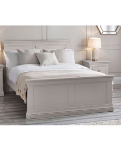 Clermont Wooden Double Bed In Light Grey