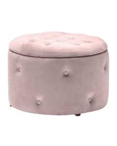 Cleo Velvet Storage Pouff In Pink